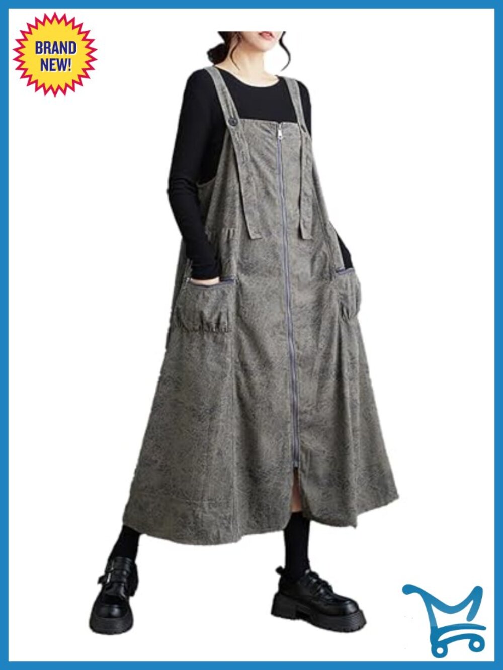 Women's Sleeveless Cotton Blend Swing Dress Coat with Pockets